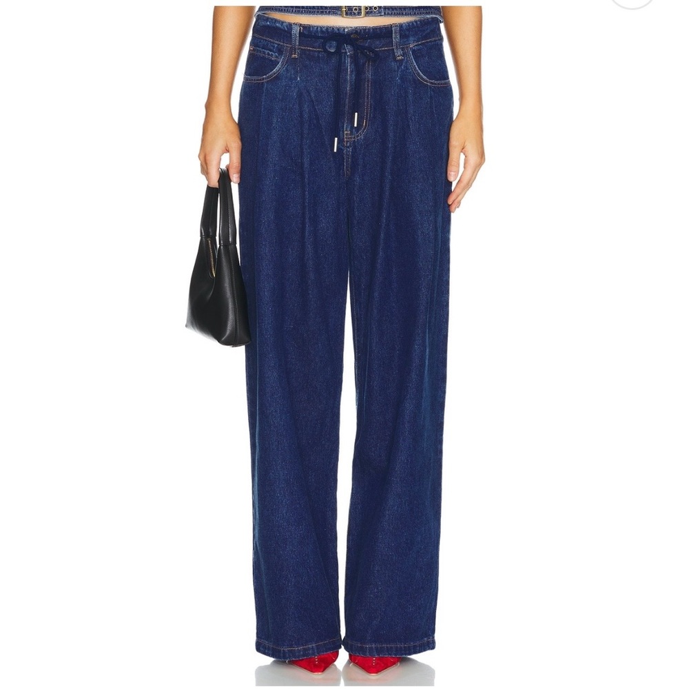 Lioness Dark Blue Flare & Wide Leg Jeans